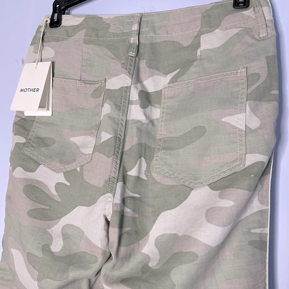 NEW MOTHER camouflage the shaker chop crop fray pants US 25 - Picture 5 of 9